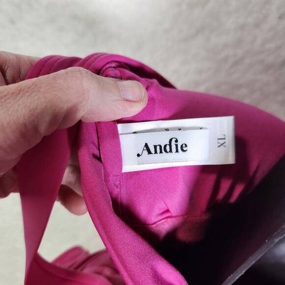 Andie The Capri One Piece Swimsuit Orchid Pink XL V Neck Wrap Slimming Modest - Picture 6 of 14